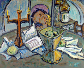 Дьяконицын Лев Фёдорович. Яблочный Спас. Картон, масло. 70х87. 2010. Калужский музей изобразительных искусств.