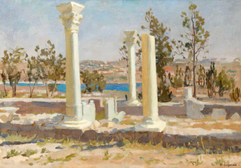 Зернова Екатерина Сергеевна. Херсонесская базилика. Холст, масло. 49х69. 1946. Севастопольский художественный музей имени Михаила Павловича Крошицкого.