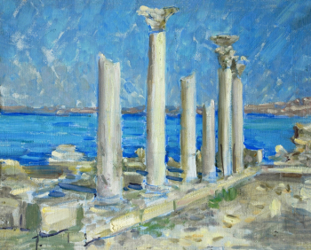 Клещар-Самохвалова Мария Алексеевна. Херсонес. Холст, масло. 48,5х61. 1961. Новосибирский государственный художественный музей.