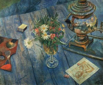 Петров-Водкин Кузьма Сергеевич. Натюрморт с самоваром. Холст, масло. 58х71. 1920. Национальная галерея Армении.