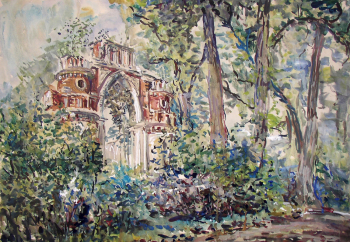 Платов Фёдор Фёдорович. Царицыно. Бумага, акварель. 53х70. 1940. Таганрогский художественный музей.