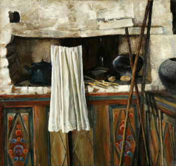 Ушакова Вера Ивановна. Русская печка. Холст, масло. 70х75. 1989. Вятский художественный музей имени В.М. и А.М. Васнецовых.