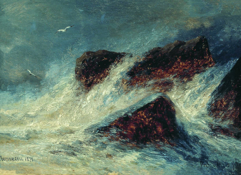 Боголюбов Алексей Петрович. Скалы. Бретань. Холст, масло. 24х33. 1872. Ставропольский краевой музей изобразительных искусств.