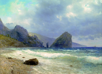 Лагорио Лев Феликсович. Крым. Скалы Монах и Дива. Холст, масло. 97х126. 1890. Госудаpственный Владимиpо-Суздальский истоpико-аpхитектуpный и художественный музей-заповедник.