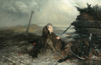 Яковлев Павел Филиппович. На пожарище. Холст, масло. 76,8х121,5. 1875. Государственная Третьяковская галерея.