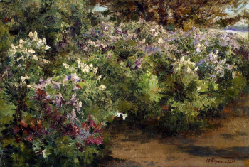 Беркос Михаил Андреевич. Сирень. Доска, масло. 19х29. 1910. Харьковский художественный музей.
