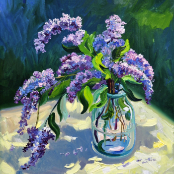Осипов Владимир Игоревич. Сирень. Холст, масло. 62х62. 1992. Картинная галерея (Усть-Илимск).