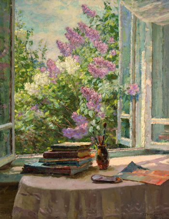 Спиридонов Моисей Спиридонович. Сирень. Холст, масло. 105х83. 1963-1964. Чувашский государственный художественный музей.