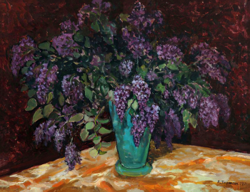 Тырыгин Александр Николаевич. Сирень. Холст, масло. 44,9х59,6. 1971. Новосибирский государственный художественный музей.