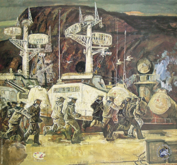 Севостьянов Геннадий Кириллович. По тревоге. Холст, масло. 135х150. 1979. Центральный музей Вооруженных Сил Российской Федерации.