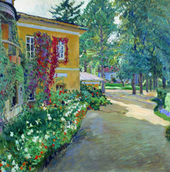Виноградов Сергей Арсеньевич. В усадьбе. Холст, масло. 1910. Государственный музей искусств Республики Казахстан имени Абылхана Кастеева.