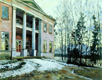 Жуковский Станислав Юлианович. Усадьба. Отблески вечерней зари. Холст, масло. 79х125. 1912. Ярославский художественный музей.