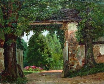 Маковский Константин Егорович. Усадьба. Холст, масло. 32х40. 1882. Частная коллекция.
