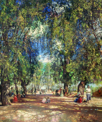 Бродский Исаак Израилевич. Аллея парка. Холст, масло. 125х108. 1930. Государственная Третьяковская галерея.