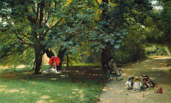 Маковский Константин Егорович. В парке. Холст, масло. 72х118. 1881. Государственный Русский музей.