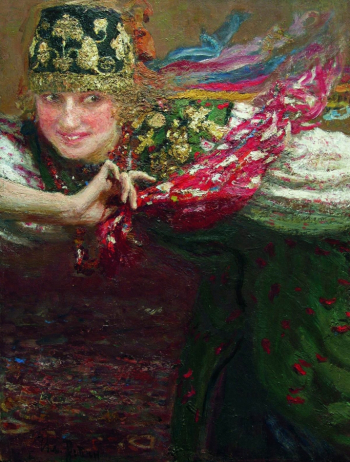 Репин Илья Ефимович. Танцующая. Фанера, масло. 59х45. 1920-е. Частная коллекция.
