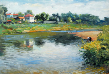 Бурыкин Александр Константинович. Переславль-Залесский. Картон, масло. 34х40. 1962. Оренбургский областной музей изобразительных искусств.