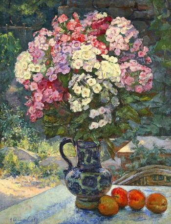 Барсамов Николай Степанович. Флоксы. Холст, масло. 75,5х58. 1953. Алупкинский дворцово-парковый музей-заповедник.