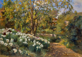 Хохряков Николай Николаевич. Сад с флоксами. Холст, масло. 72,8х105. 1926. Вятский художественный музей имени В.М. и А.М. Васнецовых.