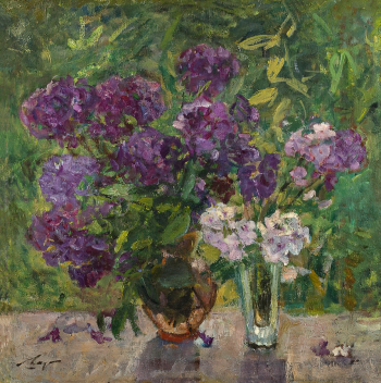 Шкубер Марианна Владимировна. Флоксы. Холст, масло. 67х67. 1990. Калининградский областной музей изобразительных искусств.