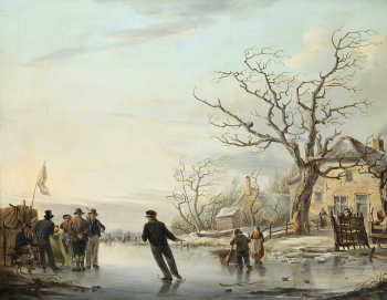 Ян ван Ауверкерк. Катание на коньках. Доска, масло. 33х42. 1820-е. Государственный музей изобразительных искусств имени А.С.Пушкина.