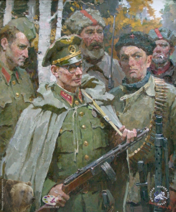 Бут Николай Яковлевич. Герой СССР капитан Ян Налепка. Холст, масло. 130х115. 1979. Студия военных художников имени М.Б.Грекова.