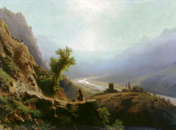 Лагорио Лев Феликсович. В горах Кавказа. Холст, масло. 75х100. 1879. Харьковский художественный музей.