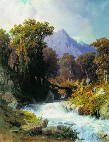 Мещерский Арсений Иванович. Кавказ. Холст, масло. 155х115. 1873. Омский областной музей изобразительных искусств имени М.А.Врубеля.