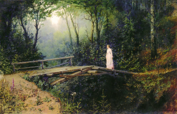 Левицкий Рафаил Сергеевич. Мостик в лесу. Холст, масло. 84х129. 1885-1886. Ставропольский краевой музей изобразительных искусств.