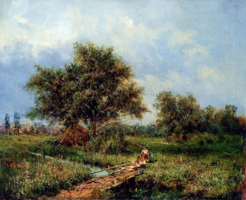 Ткаченко Михаил Степанович. Пейзаж с мостиком. Холст, масло. 43х55. 1900. Харьковский художественный музей.