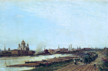 Боголюбов Алексей Петрович. Вид Москвы с Бабьего городка. Холст, масло. 49х75. 1880-е. Государственный Литературный музей.