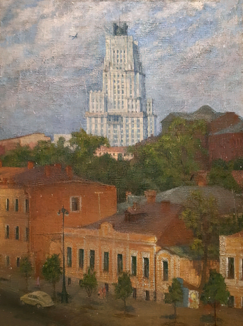 Кречетова Нина Петровна. Московский пейзаж. Холст, масло. 82х60. 1952. Государственный музей истории российской литературы имени В.И.Даля.