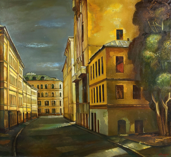 Соловьев Анатолий Алексеевич. Московский пейзаж. Холст, масло. 120х130. 1987. Рыбинский государственный историко-архитектурный и художественный музей-заповедник.