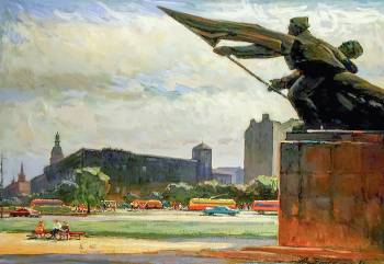 Звиедрис Александр Карлович. Новая Рига. Холст, масло. 114х160. 1961. Музей изобразительных искусств Республики Карелия.