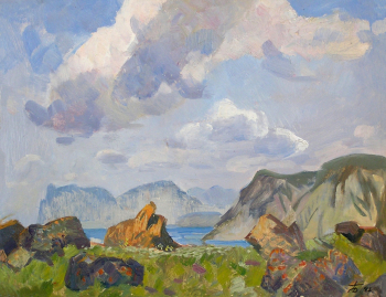Безукладников Герман Александрович. Карадаг. Картон, масло. 38,2х49,2. 1982. Картинная галерея (Красноармейск).
