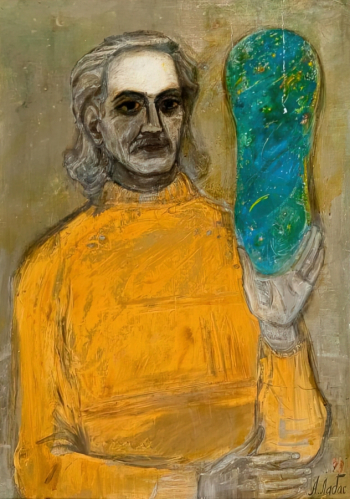 Лабас Александр Аркадьевич. Портрет Альберта Эйнштейна. Холст на картоне, масло. 69х49. 1978. Волгоградский музей изобразительных искусств имени И.И.Машкова.