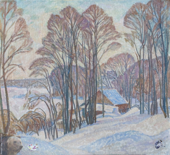 Горбунов Сергей Аркадьевич. Зимнее утро. Холст, масло. 90х100. 1986. Частное собрание.