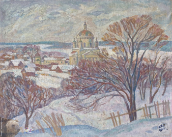 Горбунов Сергей Аркадьевич. Начало весны. Малоярославец. Холст, масло. 80х100. 1988. Частное собрание.
