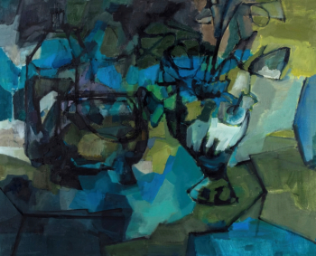 Лилли Палмер. Натюрморт в голубом. Холст, масло. 65,5х80,5. 1964. Частная коллекция.