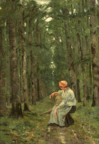 Йон (Ион) Андрееску. Женщина в лесу. Холст, масло. 95,5х65,5. 1880. Национальный музей Брукенталя.