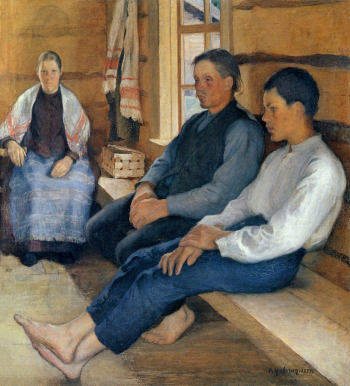Пекка Халонен. Праздник в новом доме. Холст, масло. 105х97. 1894. Музей Пекки Халонена в Туусуле.
