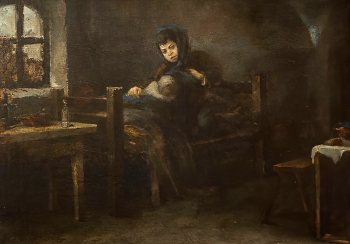 Буров Фёдор Емельянович. Бедные дети. Холст, масло. 58,8х81. 1890-е. Самарский областной художественный музей.