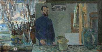 Огурцов Олег Фёдорович. Автопортрет. Холст, масло. 36х69. 1969. Собрание семьи художника.