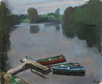 Огурцов Олег Фёдорович. Академичка. Картон, масло. 40х51. 1986. Собрание семьи художника.
