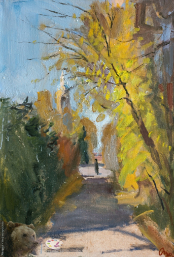 Огурцов Олег Фёдорович. Бабье лето. Холст, масло. 55х38. 2003. Собрание семьи художника.