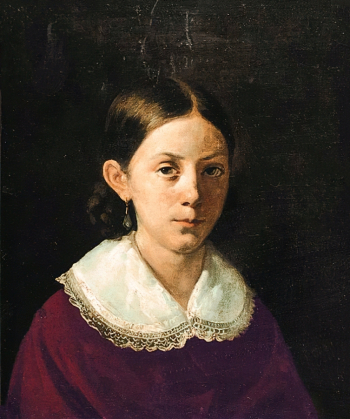 Бодри Карл-Фридрих Петрович. Портрет девушки. Холст, масло. 51,5х43. 1844. Саратовский государственный художественный музей имени А.Н.Радищева.