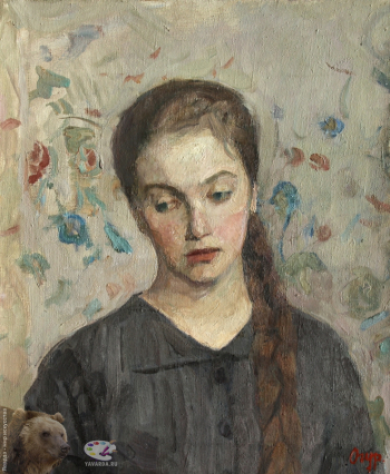 Огурцов Олег Фёдорович. Портрет девушки. Холст, масло. 42х53. 1957. Собрание семьи художника.