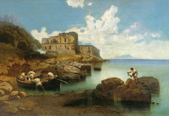 Бочаров Михаил Ильич. Морской пейзаж. Холст, масло. 100х137. 1861. Национальный музей изобразительных искусств имени Гапара Айтиева.