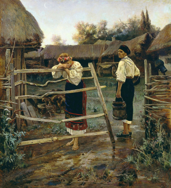 Богданов Николай Григорьевич. Запоздала. Холст, масло. 103,5х95. 1889. Челябинский государственный музей изобразительных искусств.