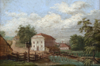 Канут Русецкий. Вильнюс. Усадьба Тышкевичей, водяная мельница. Холст, масло. 19 век. Литовский художественный музей.